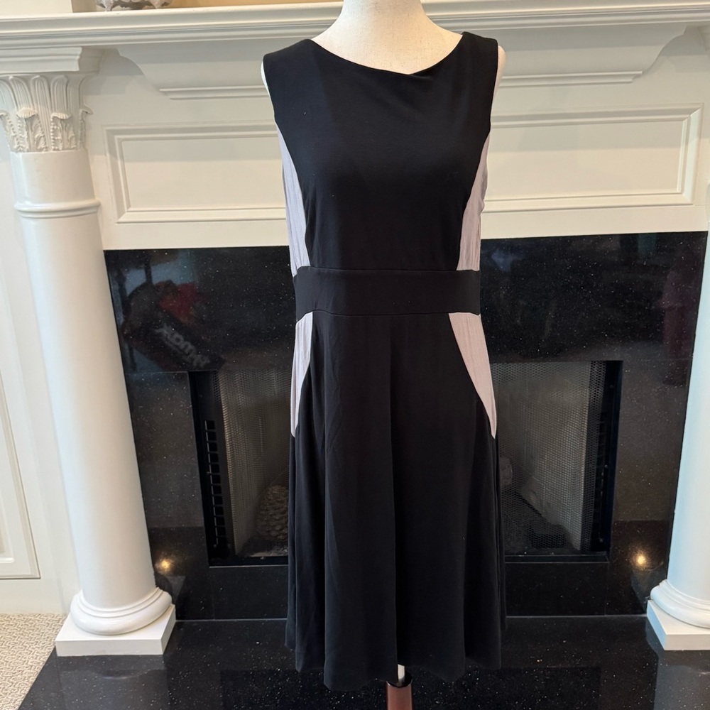 Soma Black & Gray Colorblock Sleeveless A-Line Dress – Size Large